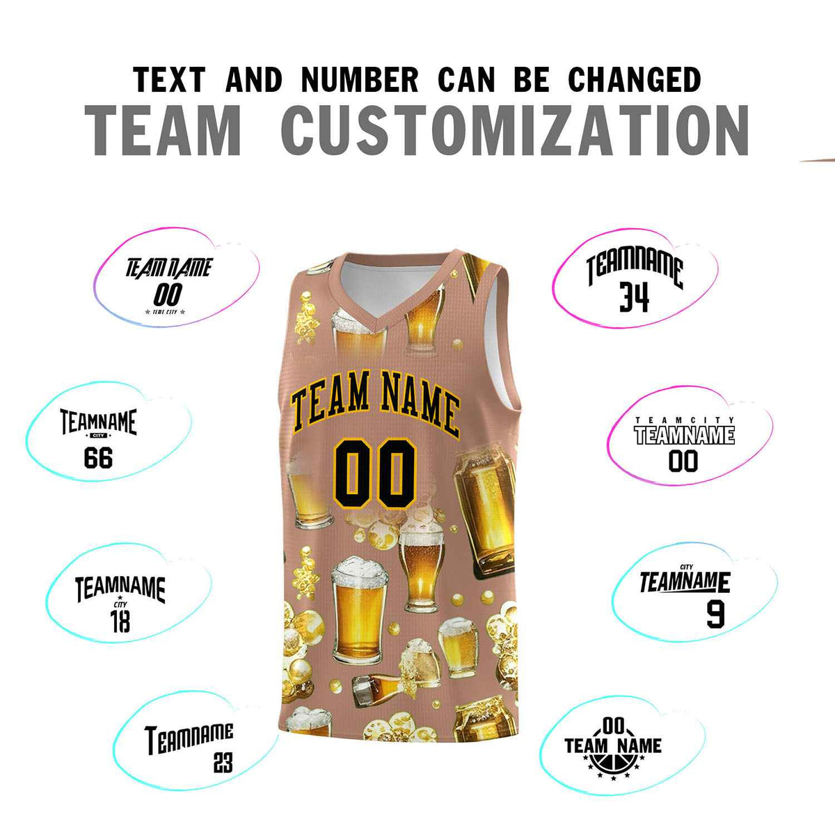 Custom Coffee National Beer Day Personalized Beer Bubble Basketball Jersey | Perfect for parties | Dye-sublimation printing | KXKSHOP