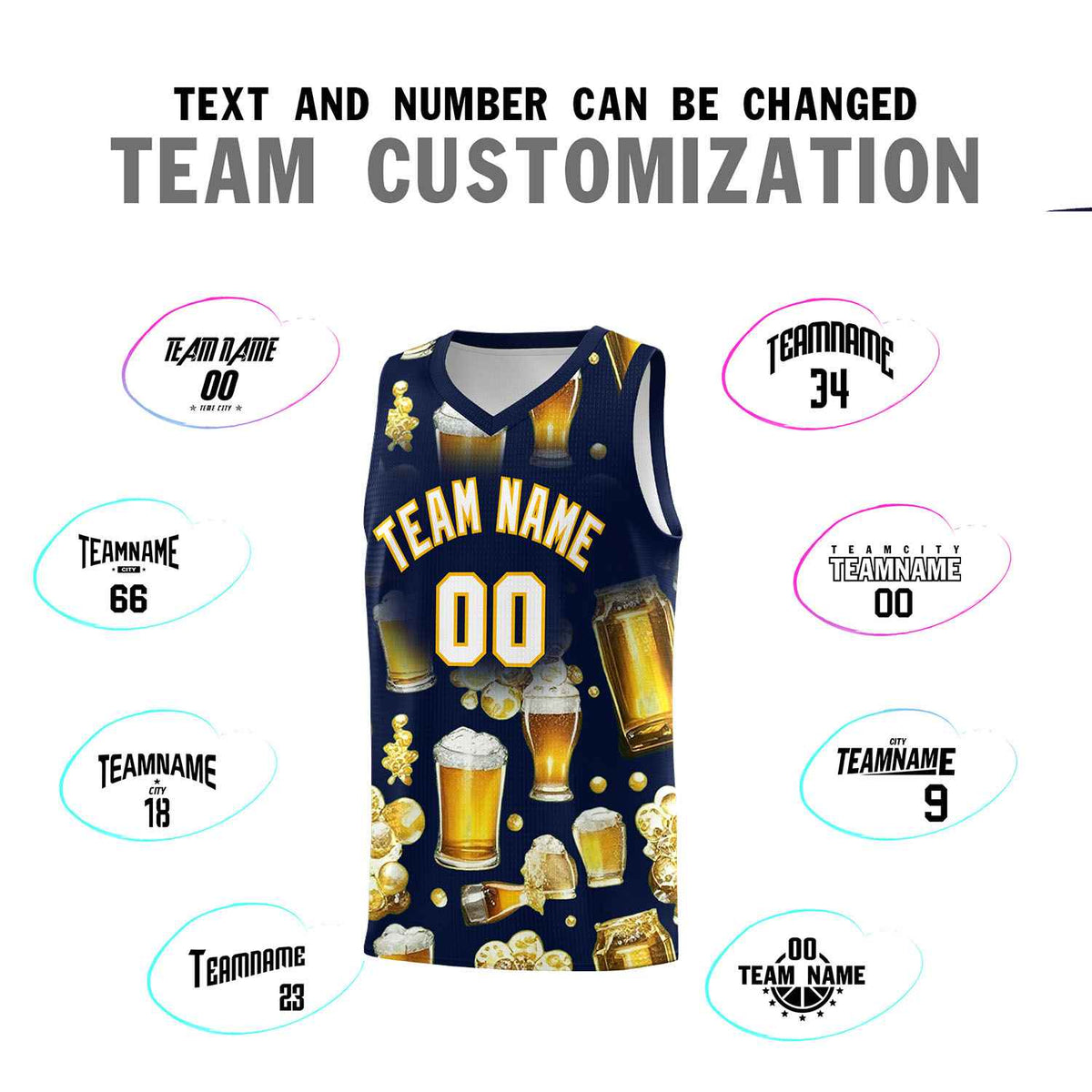Custom Navy National Beer Day Personalized Beer Bubble Basketball Jersey | Perfect for parties | Dye-sublimation printing | KXKSHOP