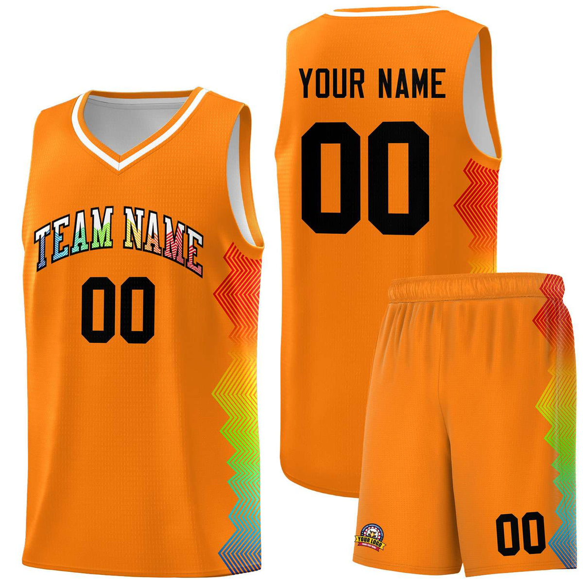Custom Texas Orange Denver Nuggets Rainbow Side Sports Uniform Basketball Jersey|KXKSHOP