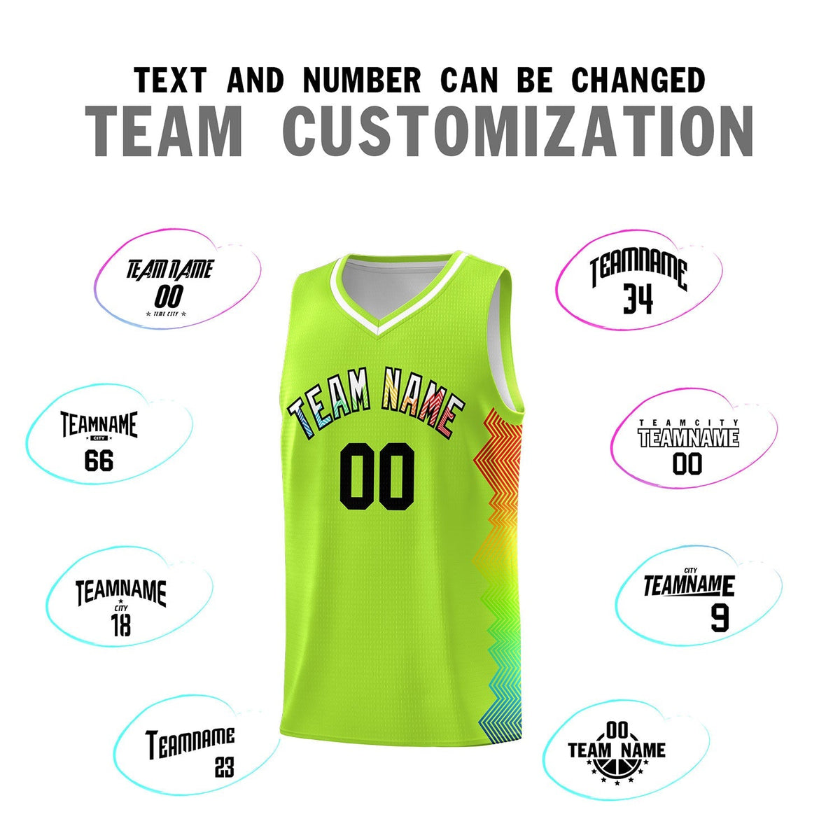 Custom Green Denver Nuggets Rainbow Side Sports Uniform Basketball Jersey|KXKSHOP