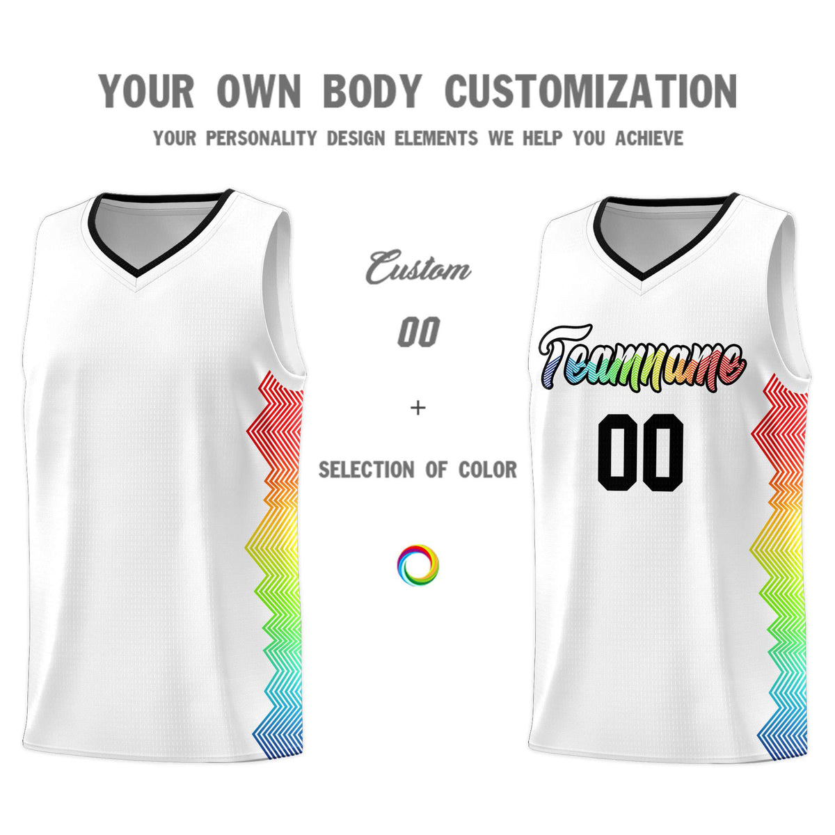 Custom White Denver Nuggets Rainbow Side Sports Uniform Basketball Jersey|KXKSHOP