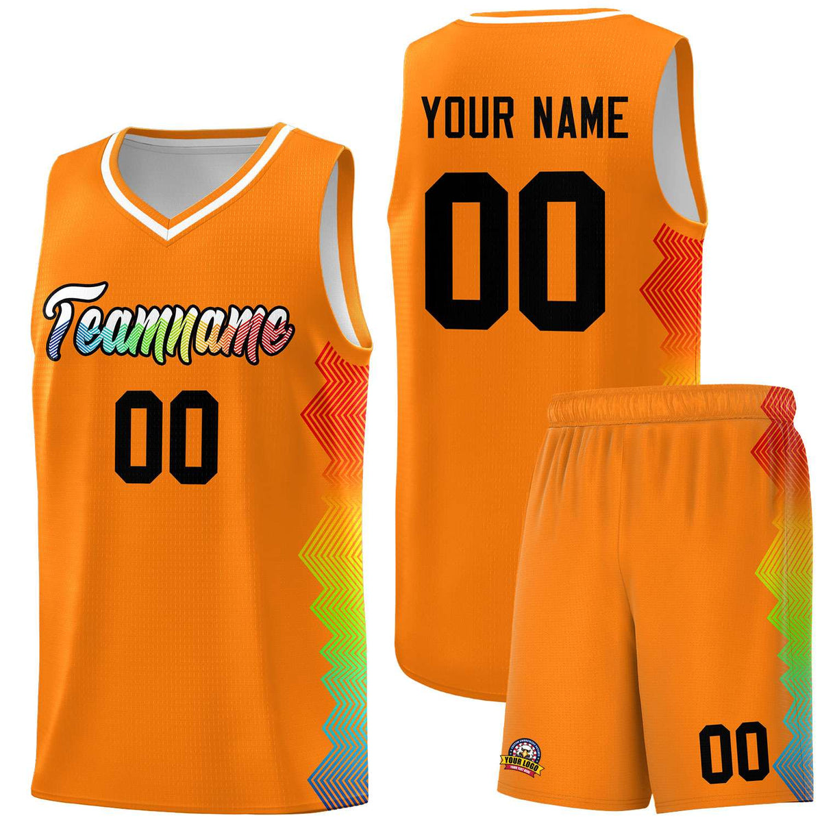 Custom Texas Orange Denver Nuggets Rainbow Side Sports Uniform Basketball Jersey|KXKSHOP