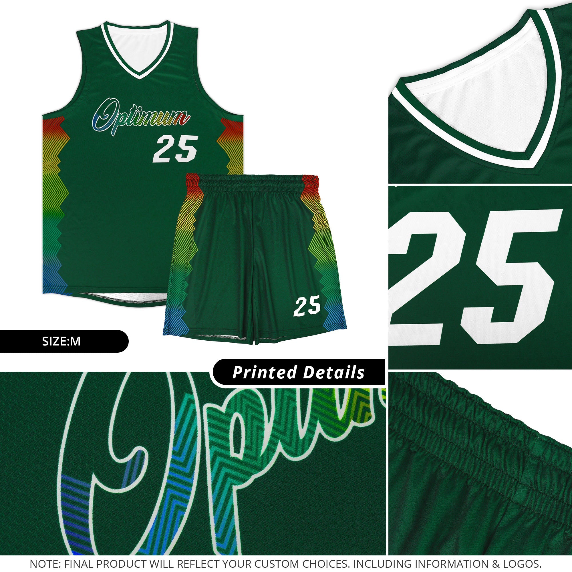 Custom Hunter Green Denver Nuggets Rainbow Side Sports Uniform Basketball Jersey|KXKSHOP