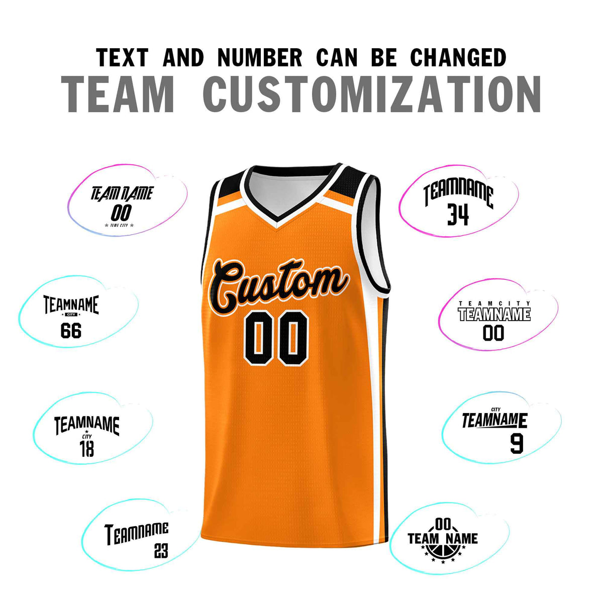 Custom Orange Black White Trendy Color Charge Series Sports Uniform Basketball Jersey| KXKSHOP