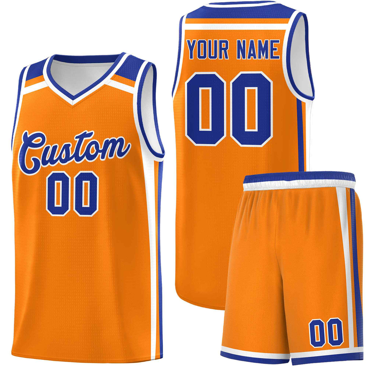 Custom Orange White Royal Blue Trendy Color Charge Series Sports Uniform Basketball Jersey| KXKSHOP