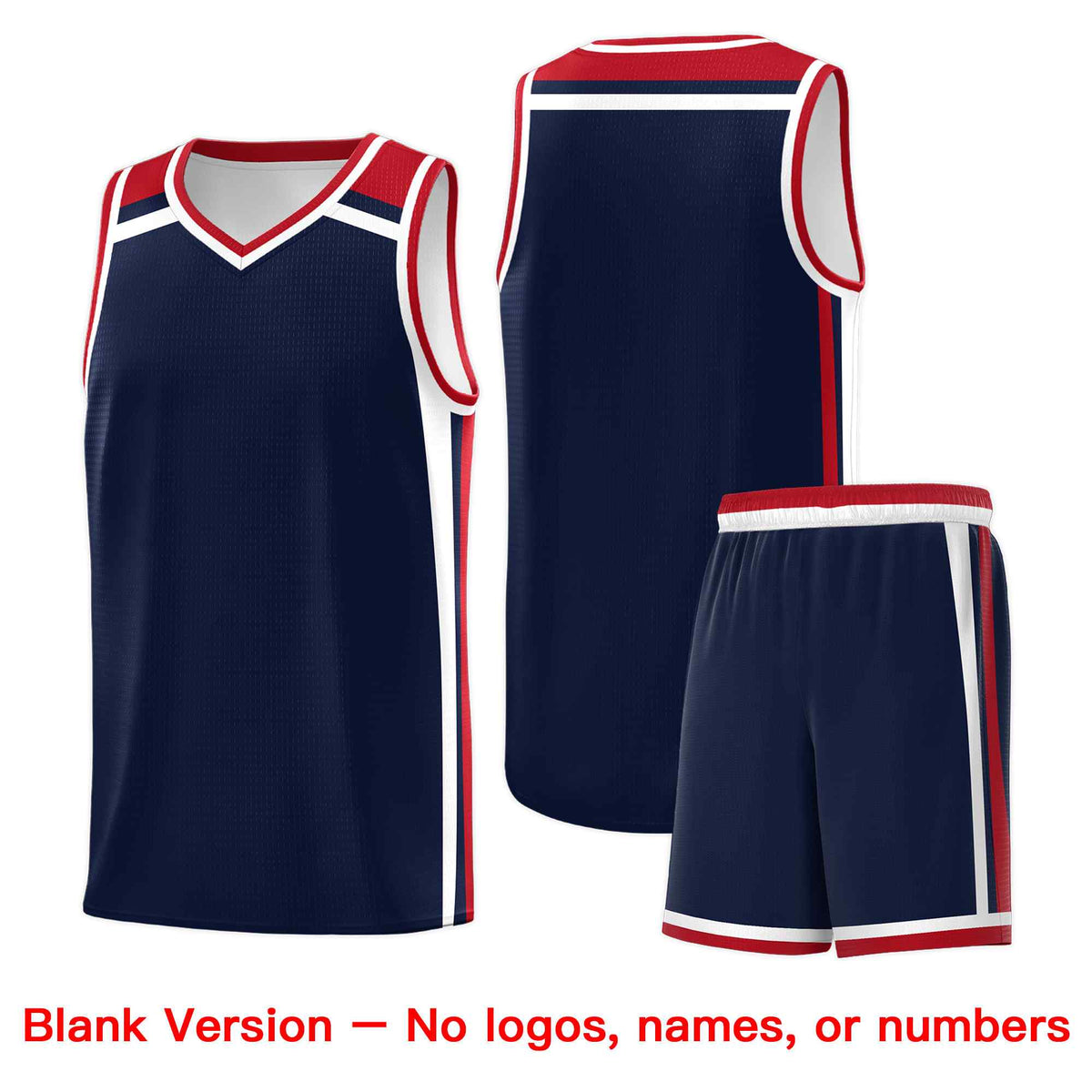 Custom Navy Red White Trendy Color Charge Series Sports Uniform Basketball Jersey| KXKSHOP