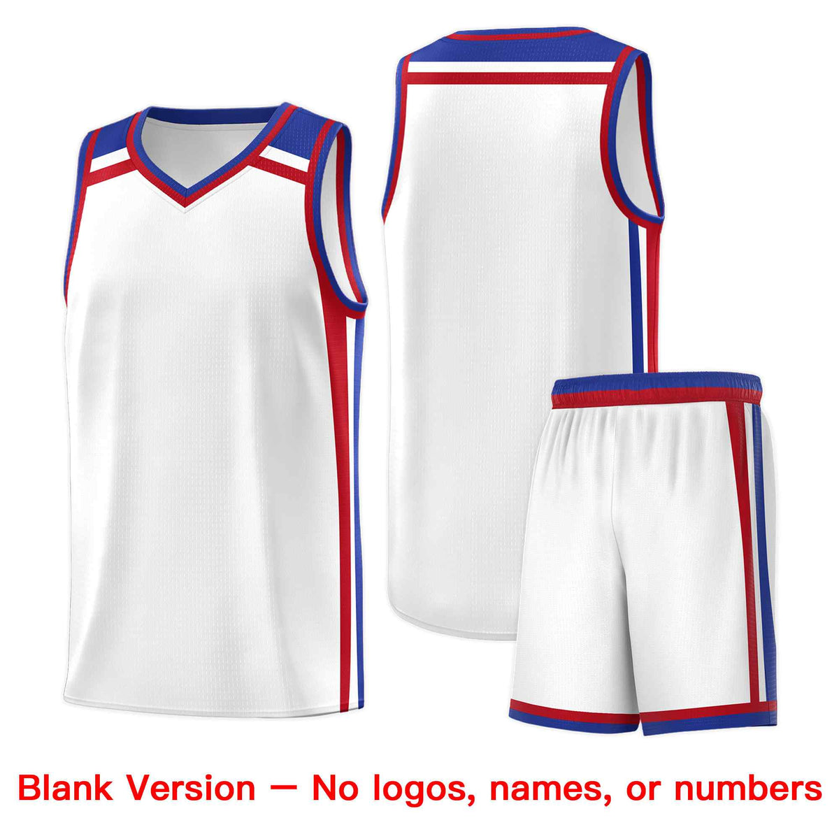 Custom White Royal Blue Red Trendy Color Charge Series Sports Uniform Basketball Jersey| KXKSHOP
