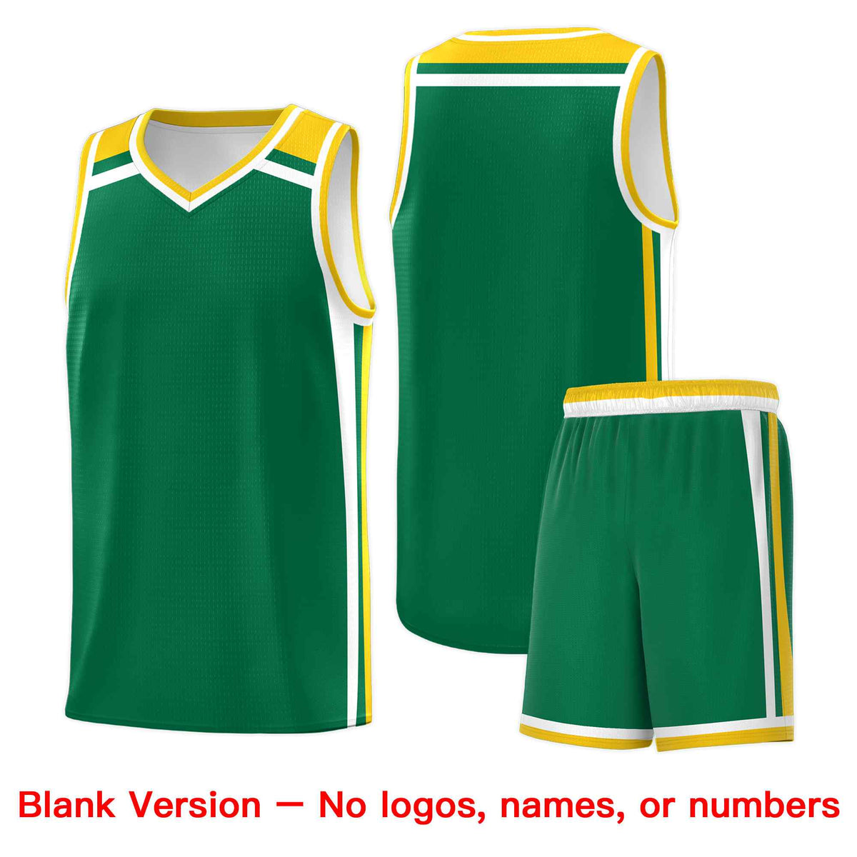 Custom Kelly Green Gold White Trendy Color Charge Series Sports Uniform Basketball Jersey| KXKSHOP
