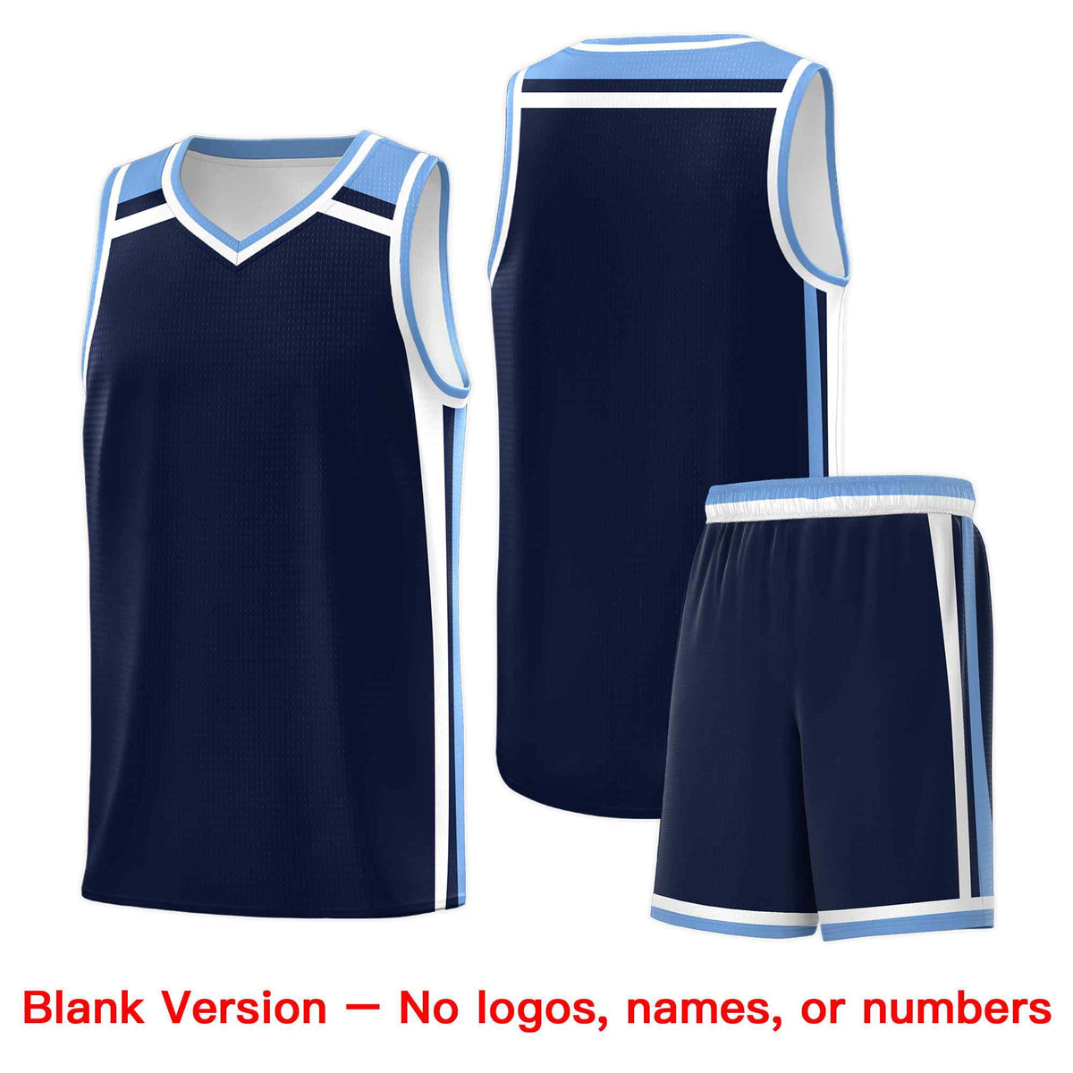 Custom Navy Light Blue White Trendy Color Charge Series Sports Uniform Basketball Jersey