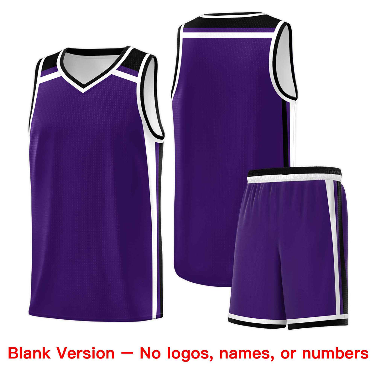 Custom Purple White Black Trendy Color Charge Series Sports Uniform Basketball Jersey
