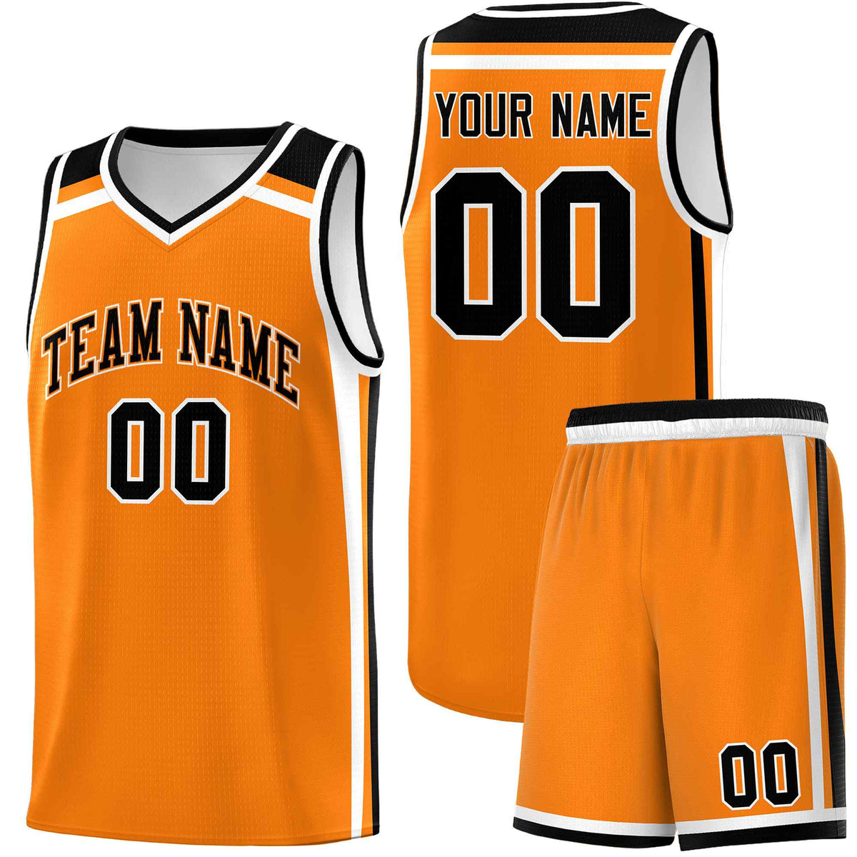 Custom Orange Black White Trendy Color Charge Series Sports Uniform Basketball Jersey