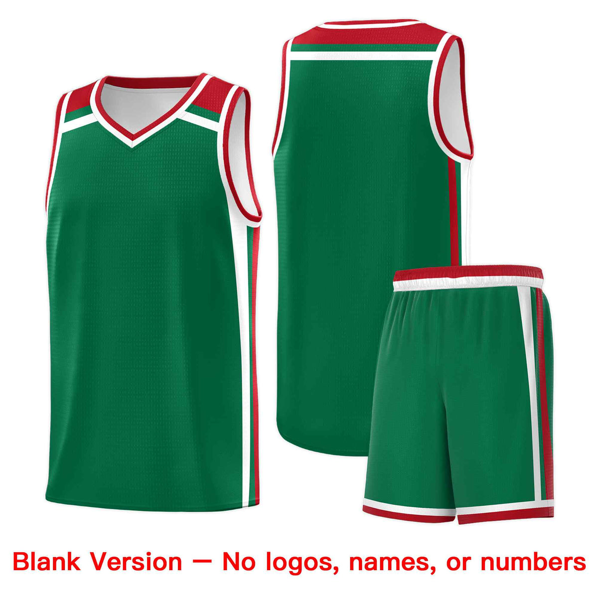 Custom Kelly Green Red White Trendy Color Charge Series Sports Uniform Basketball Jersey
