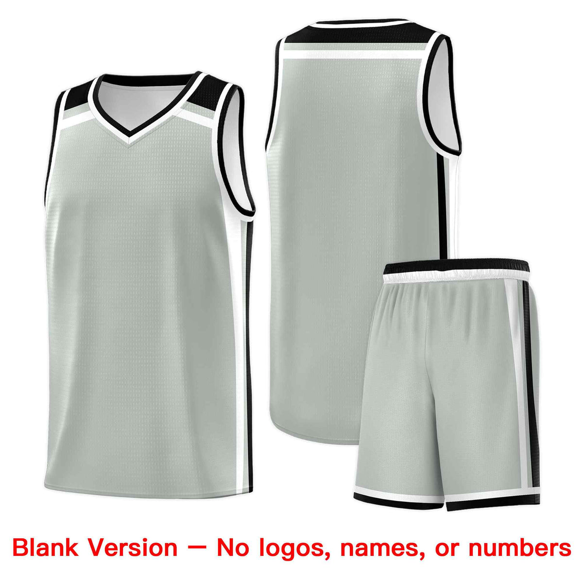 Custom Gray Black White Trendy Color Charge Series Sports Uniform Basketball Jersey