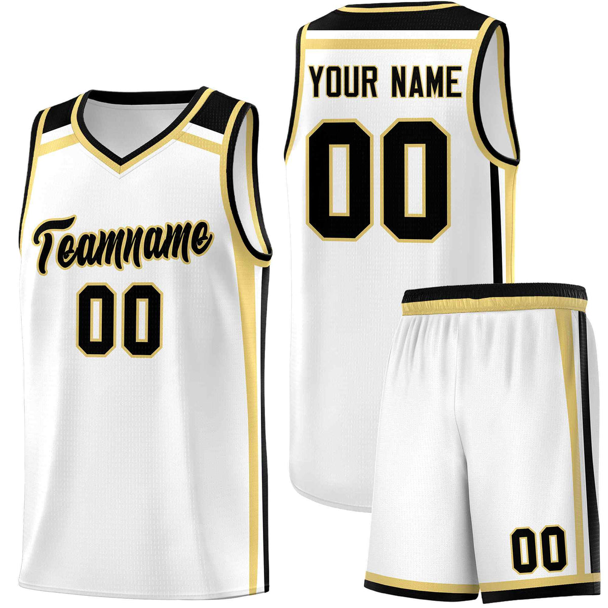 Custom White Khaki Black Trendy Color Charge Series Sports Uniform Basketball Jersey