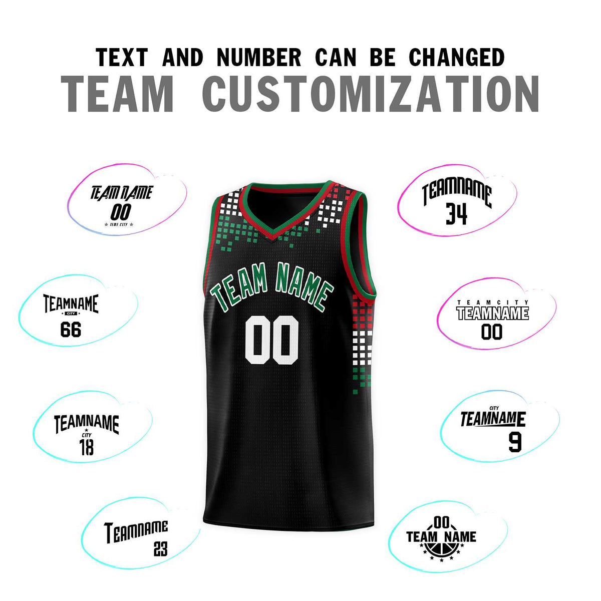 Custom Black Square Grid Graffiti Pattern Sports Uniform Basketball Jersey