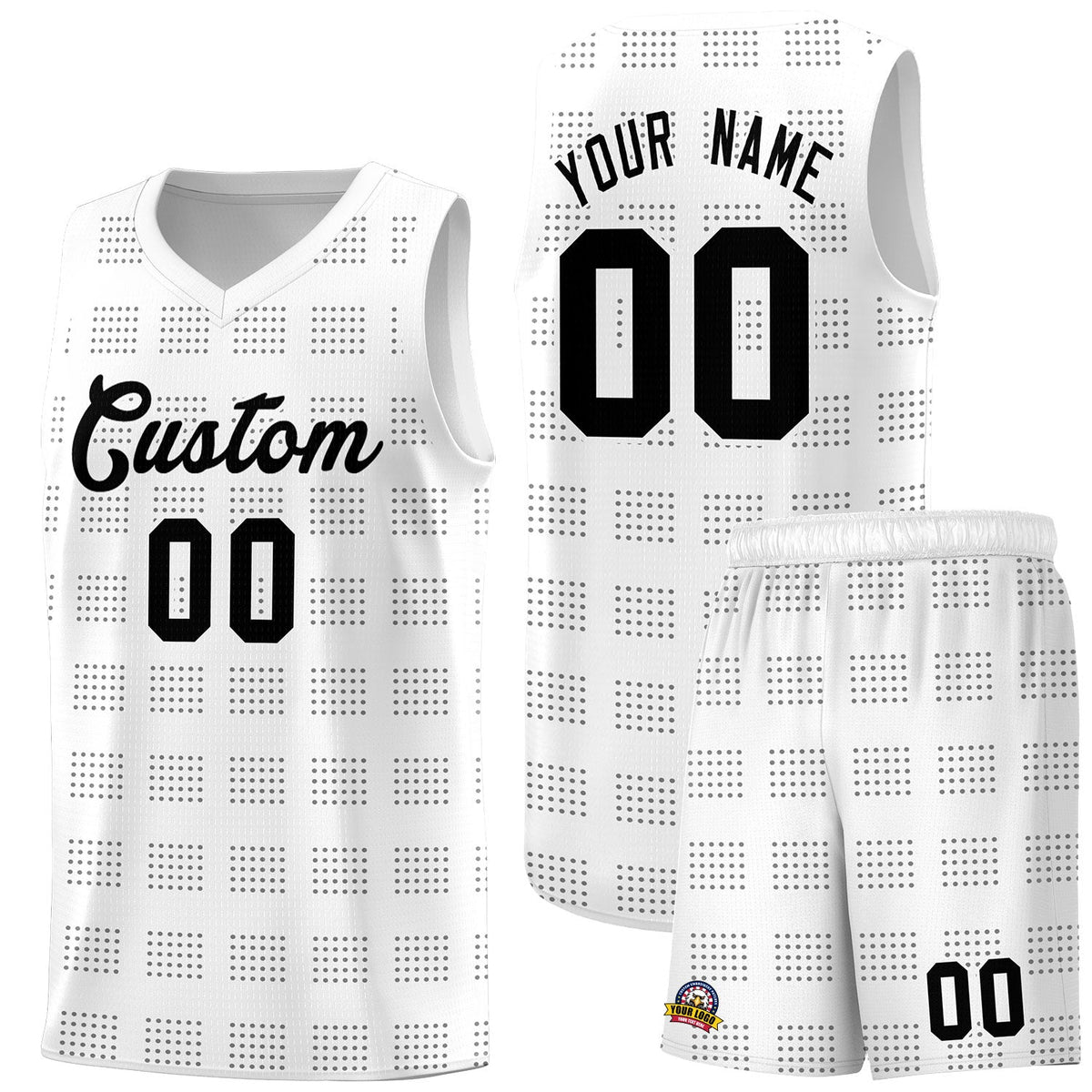 Custom White Gray Trailblazer Dot Pattern Sports Uniform Basketball Jersey |KXKSHOP
