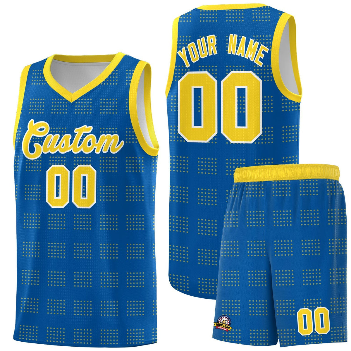 Custom Royal Gold Trailblazer Dot Pattern Sports Uniform Basketball Jersey |KXKSHOP