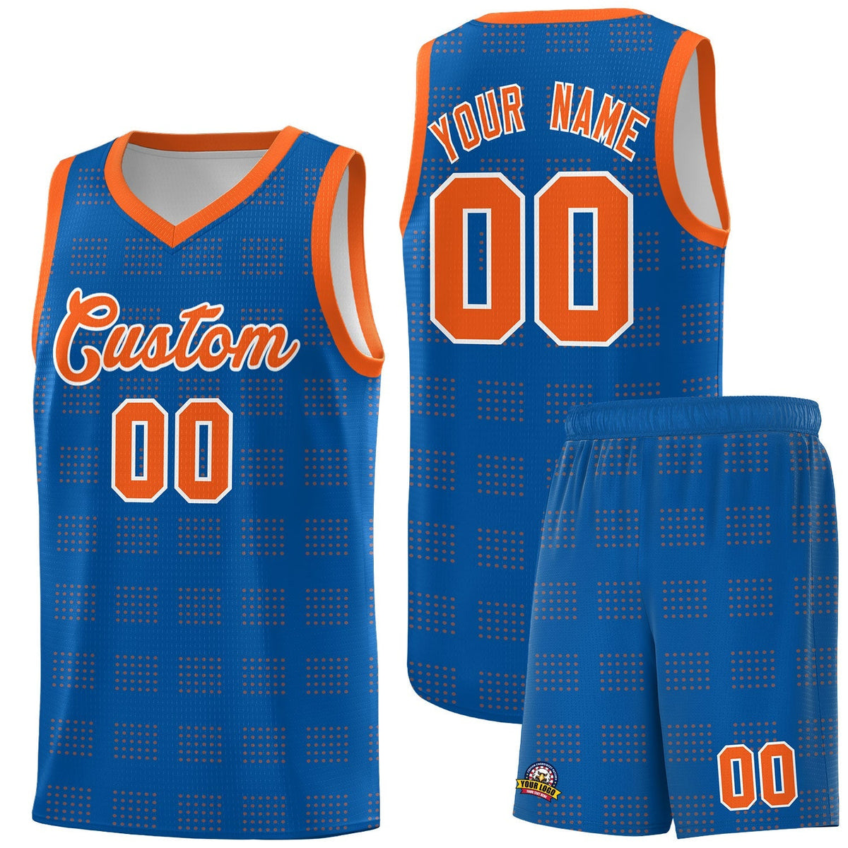 Custom Royal Orange Trailblazer Dot Pattern Sports Uniform Basketball Jersey |KXKSHOP