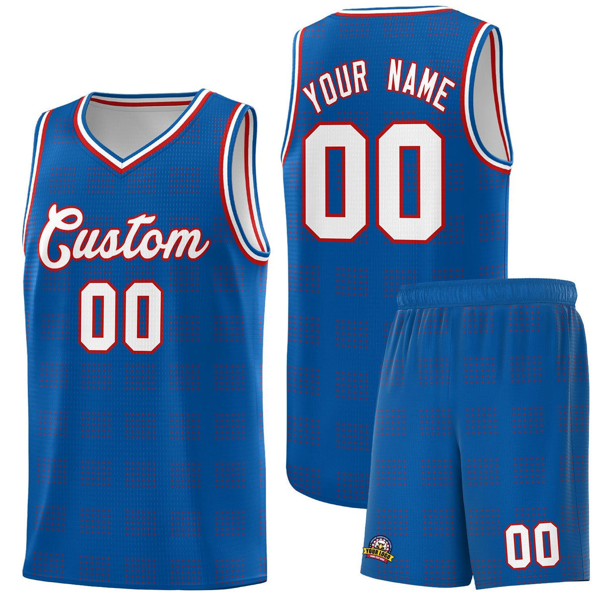 Custom Royal Red Trailblazer Dot Pattern Sports Uniform Basketball Jersey |KXKSHOP
