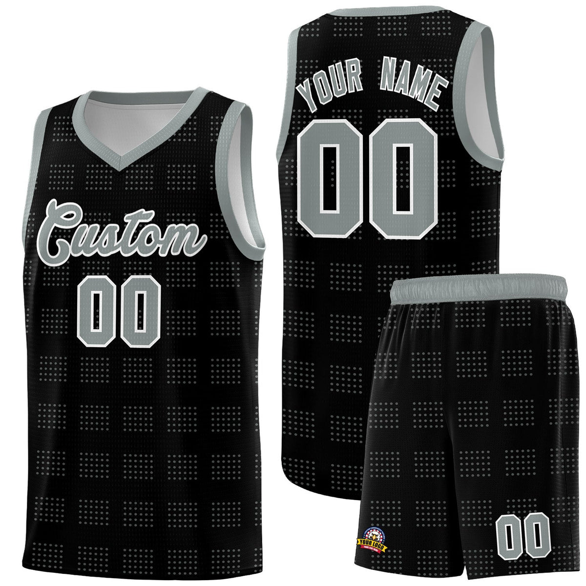 Custom Black Gray Trailblazer Dot Pattern Sports Uniform Basketball Jersey |KXKSHOP