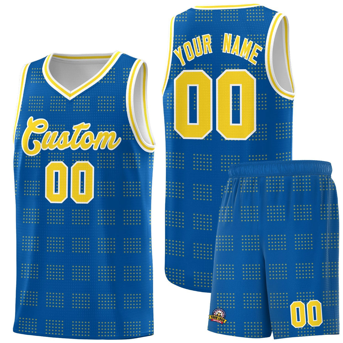 Custom Royal Gold Trailblazer Dot Pattern Sports Uniform Basketball Jersey |KXKSHOP