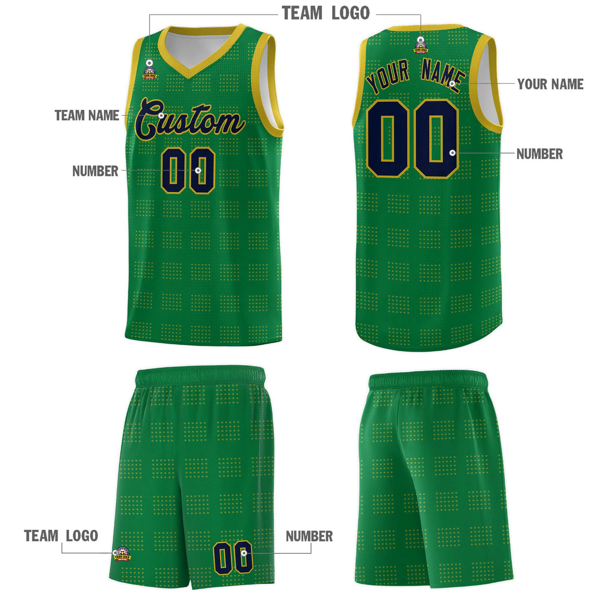 Custom Neon Green Navy-White Side Two-Tone Classic Sports Uniform Basketball Jersey |KXKSHOP