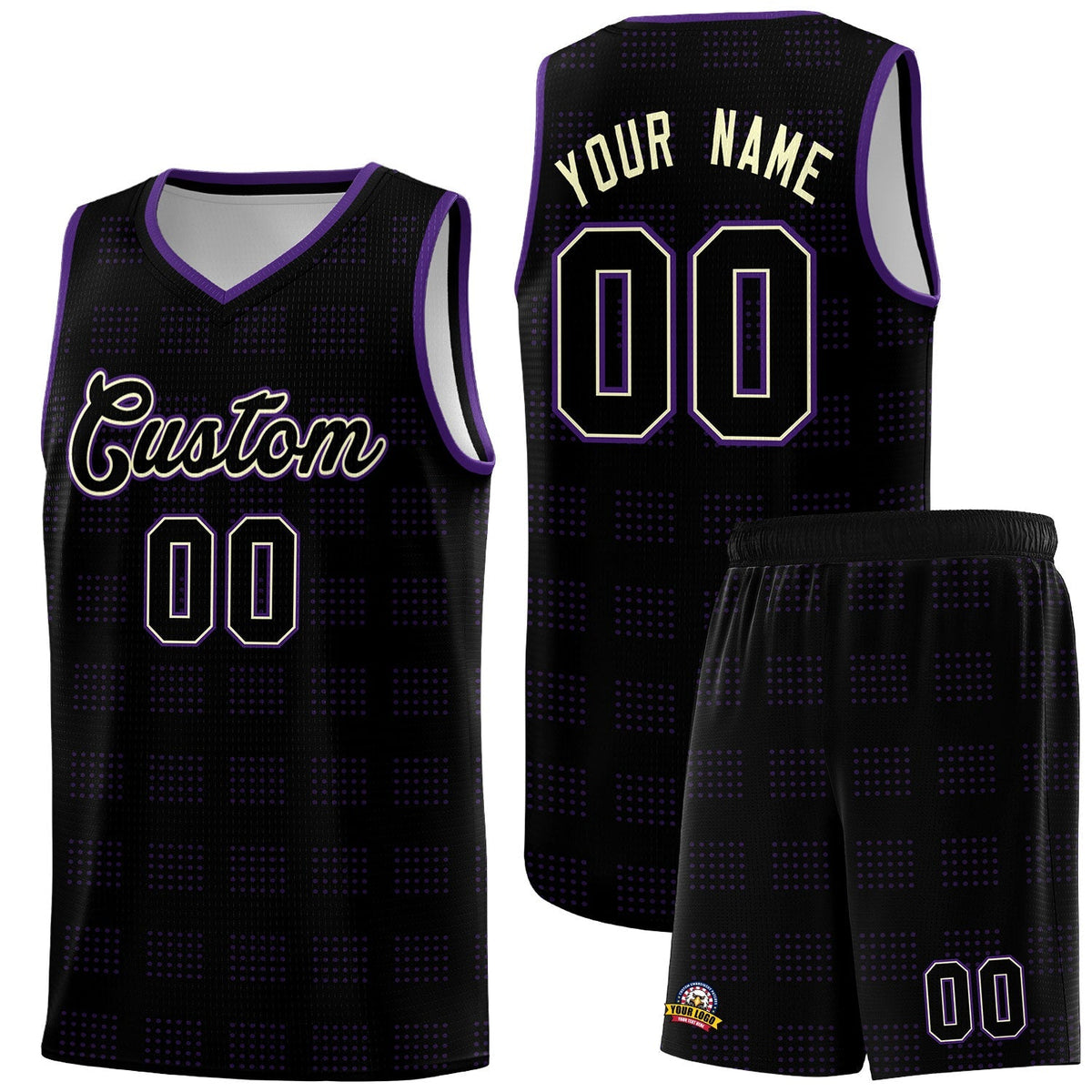 Custom Black Purple Trailblazer Dot Pattern Sports Uniform Basketball Jersey |KXKSHOP
