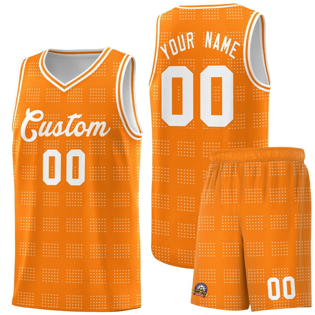 Custom Orange White Trailblazer Dot Pattern Sports Uniform Basketball Jersey |KXKSHOP