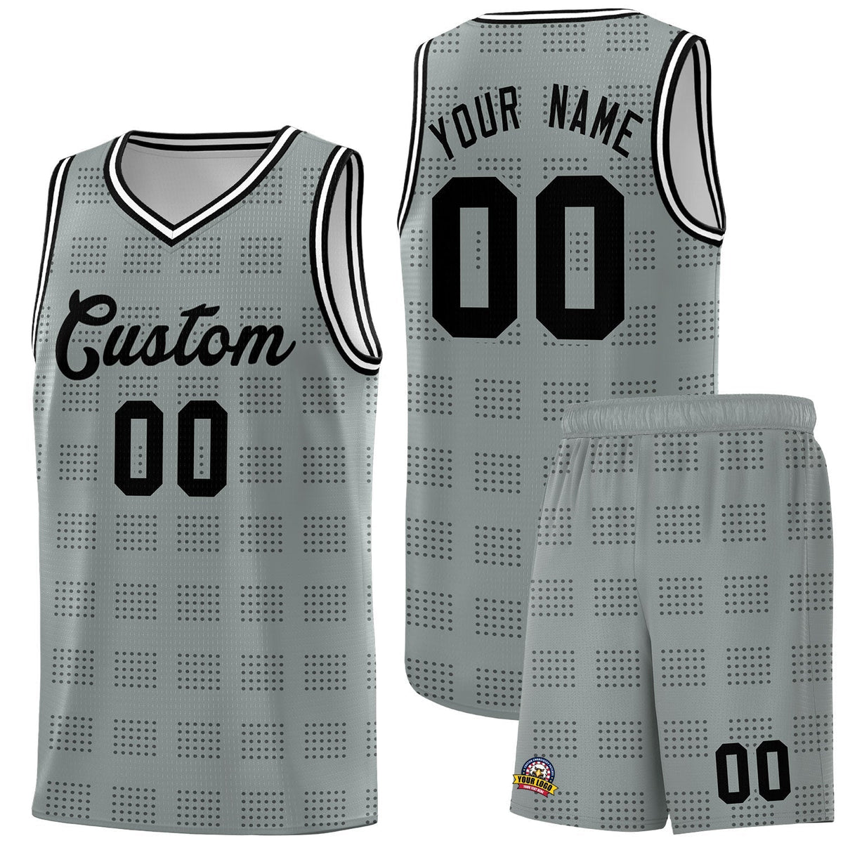 Custom Dark Gray Black Trailblazer Dot Pattern Sports Uniform Basketball Jersey |KXKSHOP