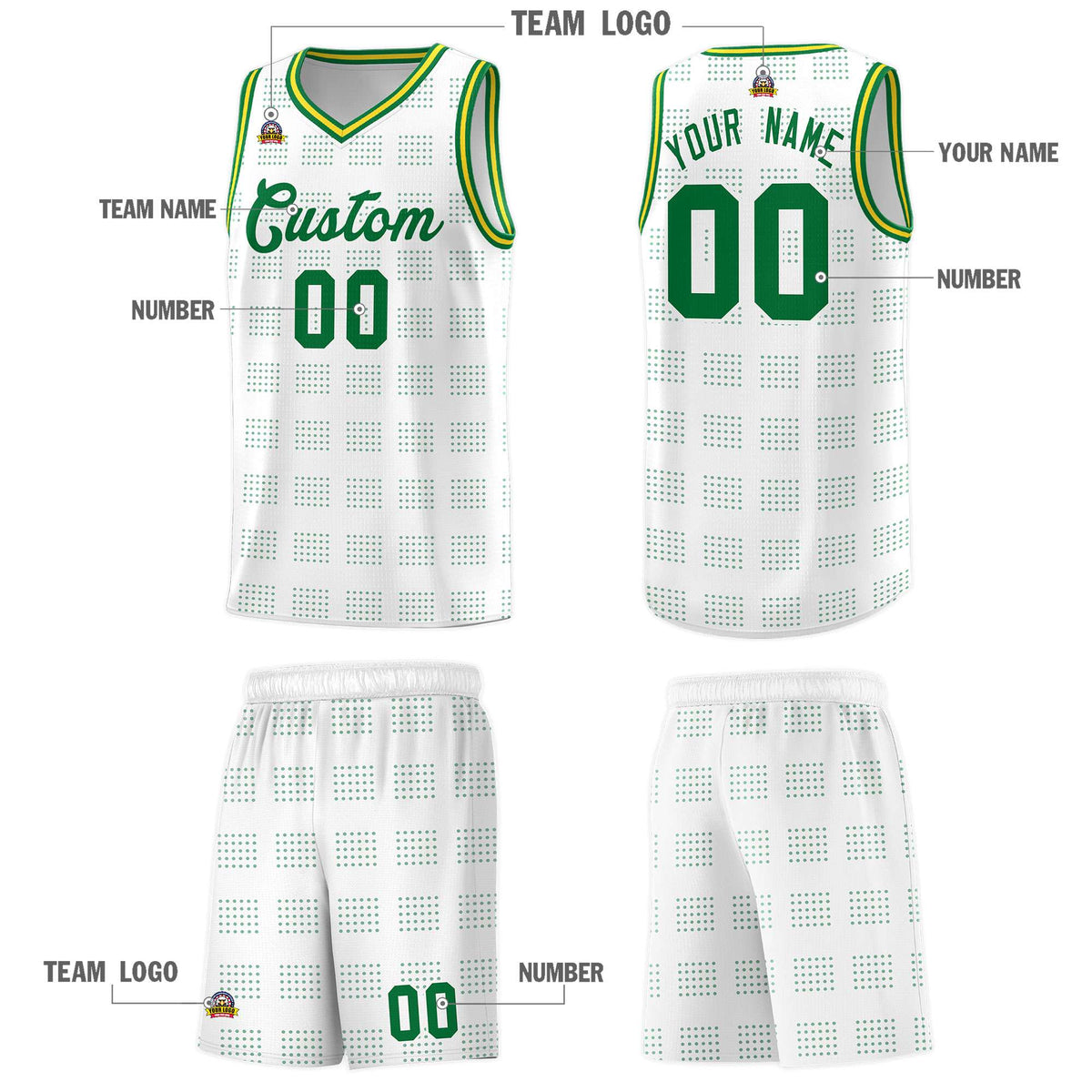 Custom Neon Green Navy-White Side Two-Tone Classic Sports Uniform Basketball Jersey |KXKSHOP