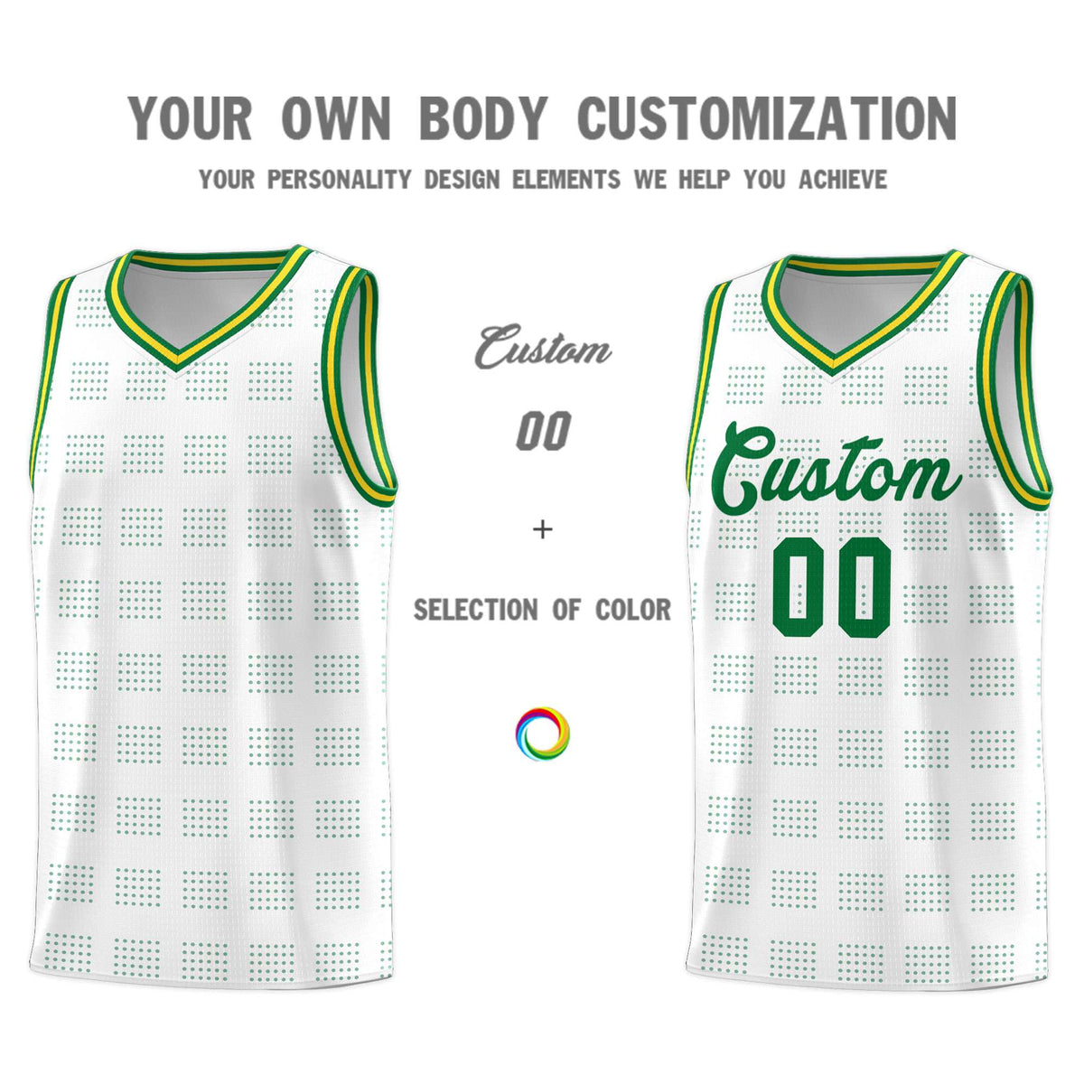 Custom Neon Green Navy-White Side Two-Tone Classic Sports Uniform Basketball Jersey |KXKSHOP