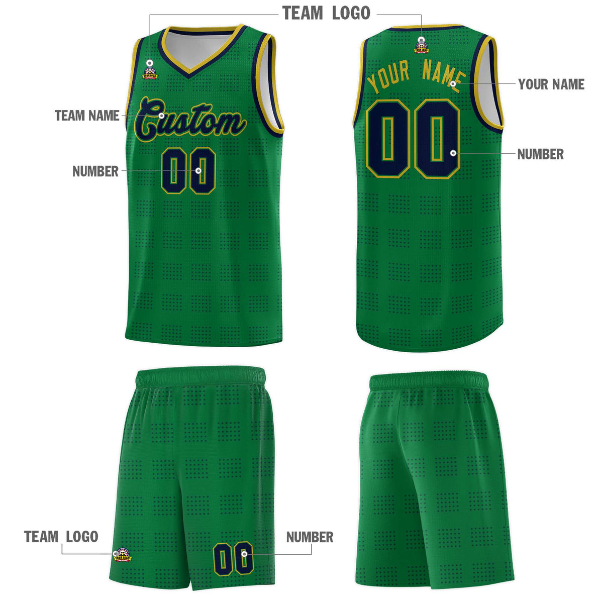 Custom Neon Green Navy-White Side Two-Tone Classic Sports Uniform Basketball Jersey |KXKSHOP