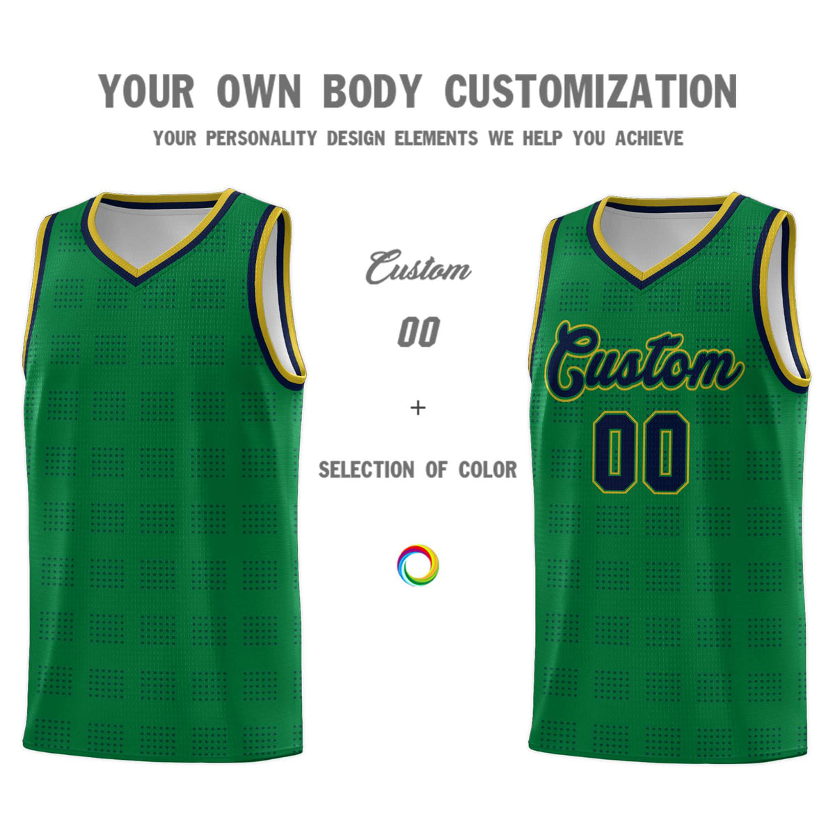 Custom Neon Green Navy-White Side Two-Tone Classic Sports Uniform Basketball Jersey |KXKSHOP