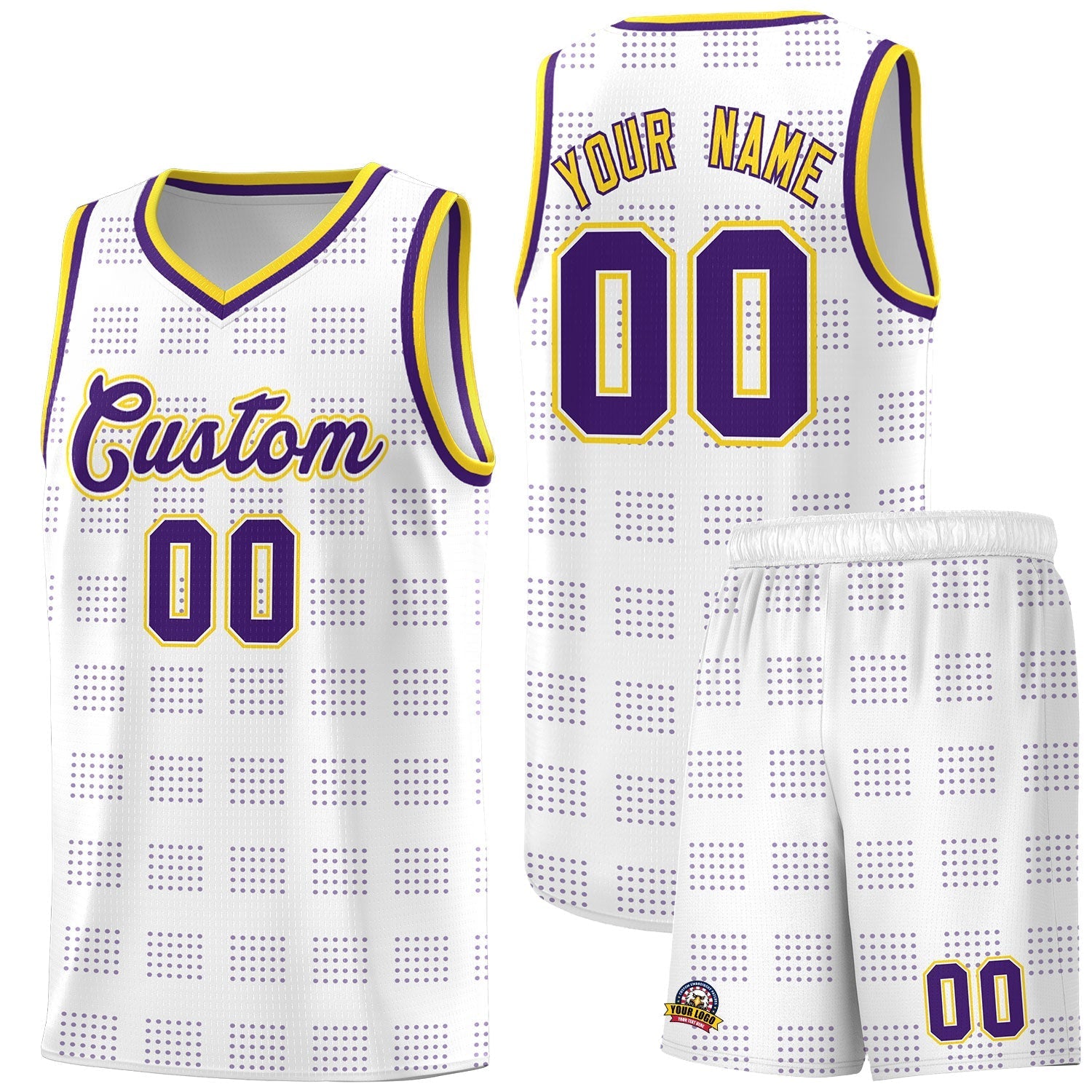 Custom White Purple Trailblazer Dot Pattern Sports Uniform Basketball Jersey |KXKSHOP