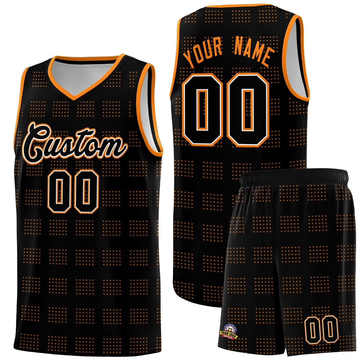 Custom Black Orange Trailblazer Dot Pattern Sports Uniform Basketball Jersey |KXKSHOP