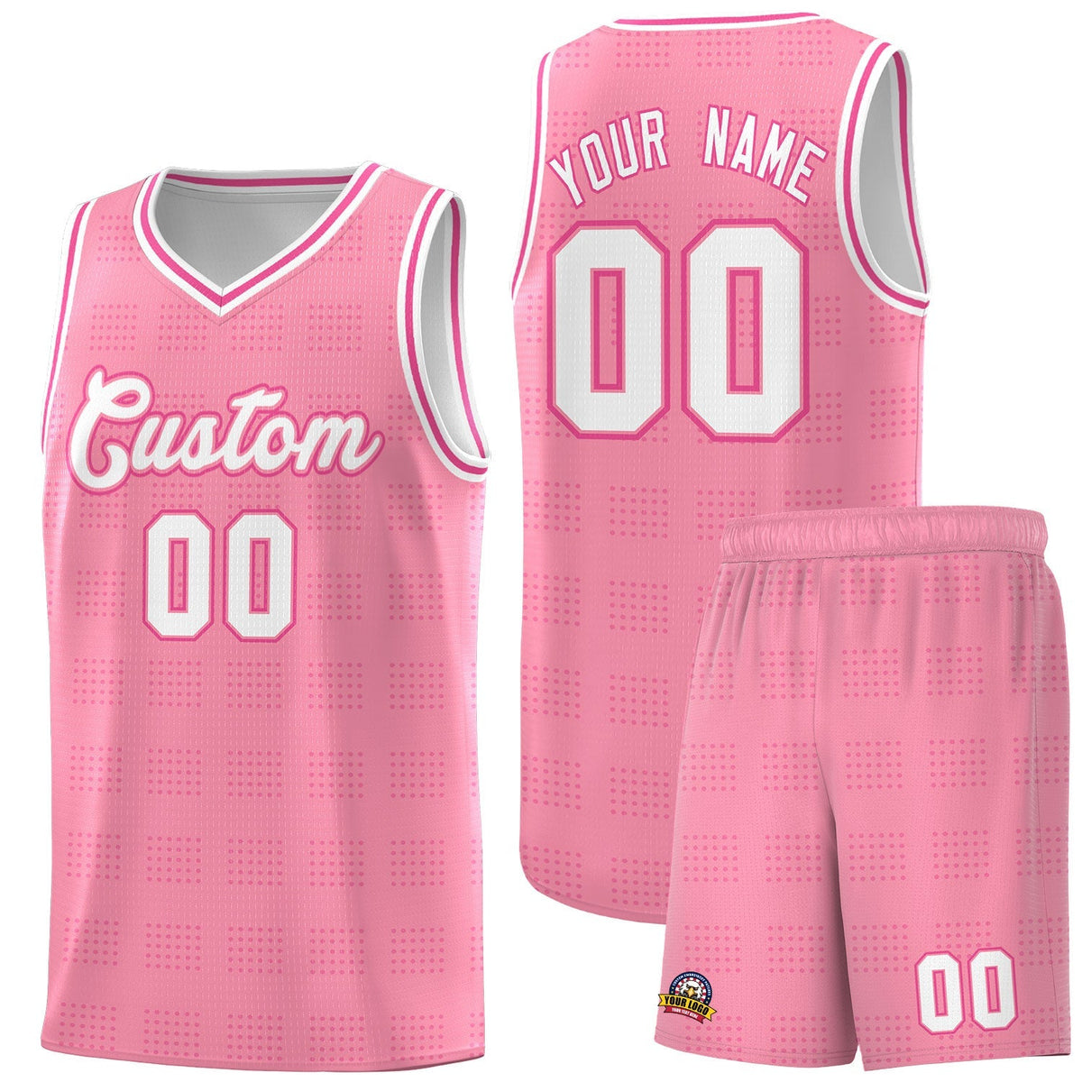 Custom Light Pink Pink Trailblazer Dot Pattern Sports Uniform Basketball Jersey |KXKSHOP