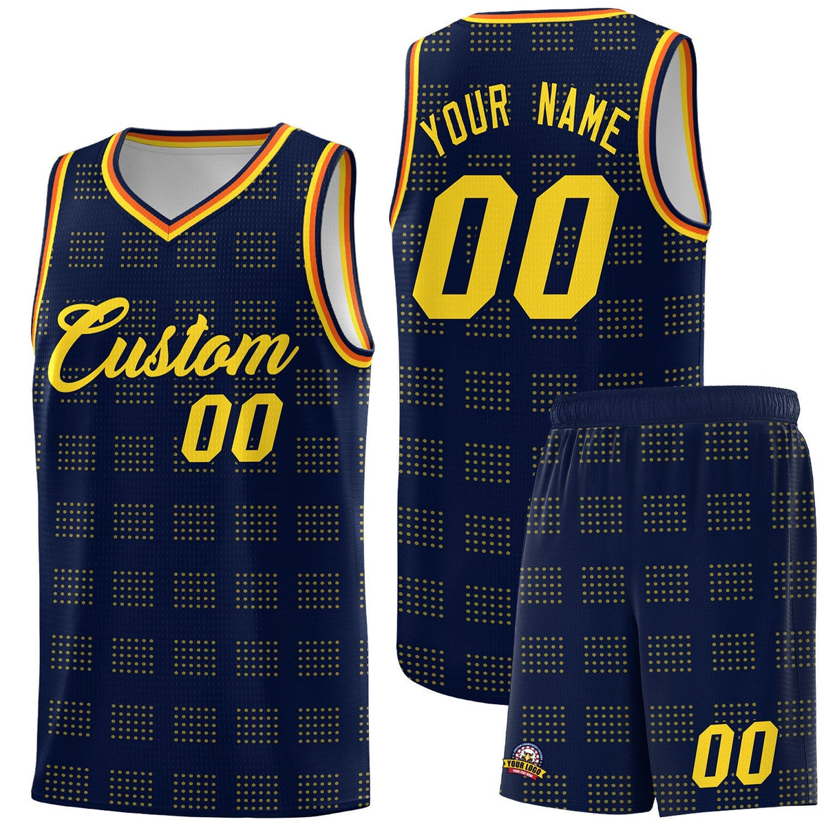 Custom Neon Green Navy-White Side Two-Tone Classic Sports Uniform Basketball Jersey |KXKSHOP