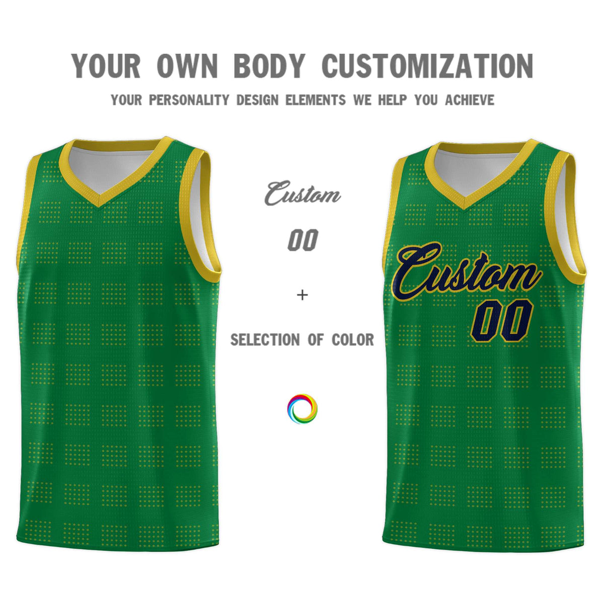 Custom Neon Green Navy-White Side Two-Tone Classic Sports Uniform Basketball Jersey |KXKSHOP