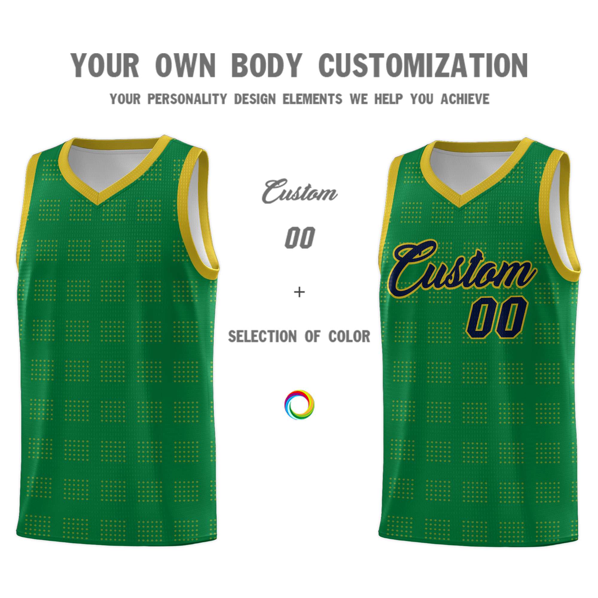 Custom Neon Green Navy-White Side Two-Tone Classic Sports Uniform Basketball Jersey |KXKSHOP