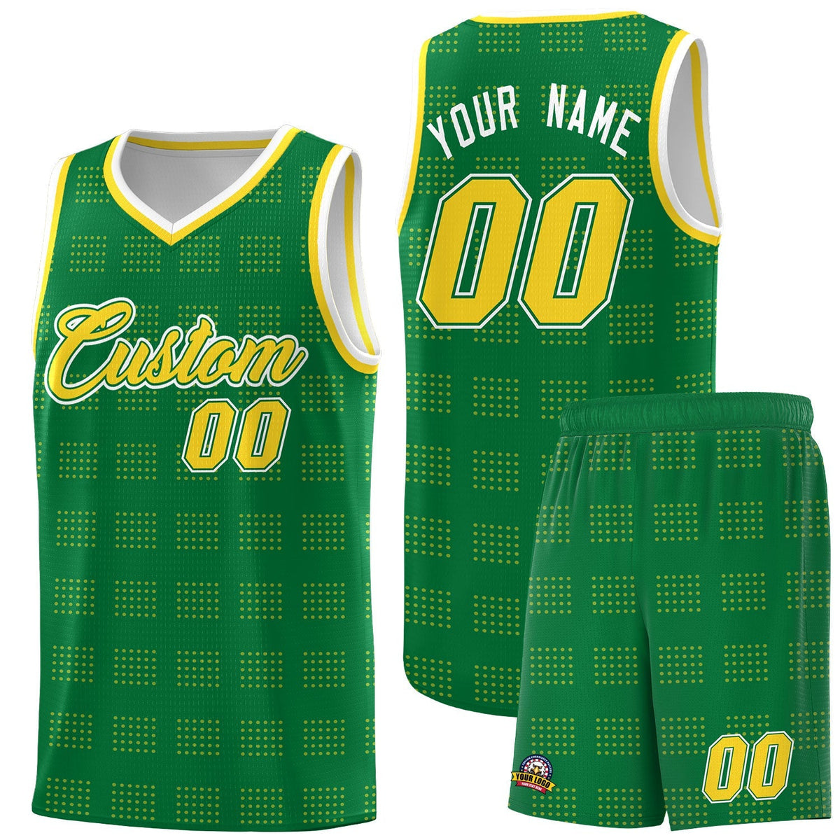 Custom Neon Green Navy-White Side Two-Tone Classic Sports Uniform Basketball Jersey |KXKSHOP