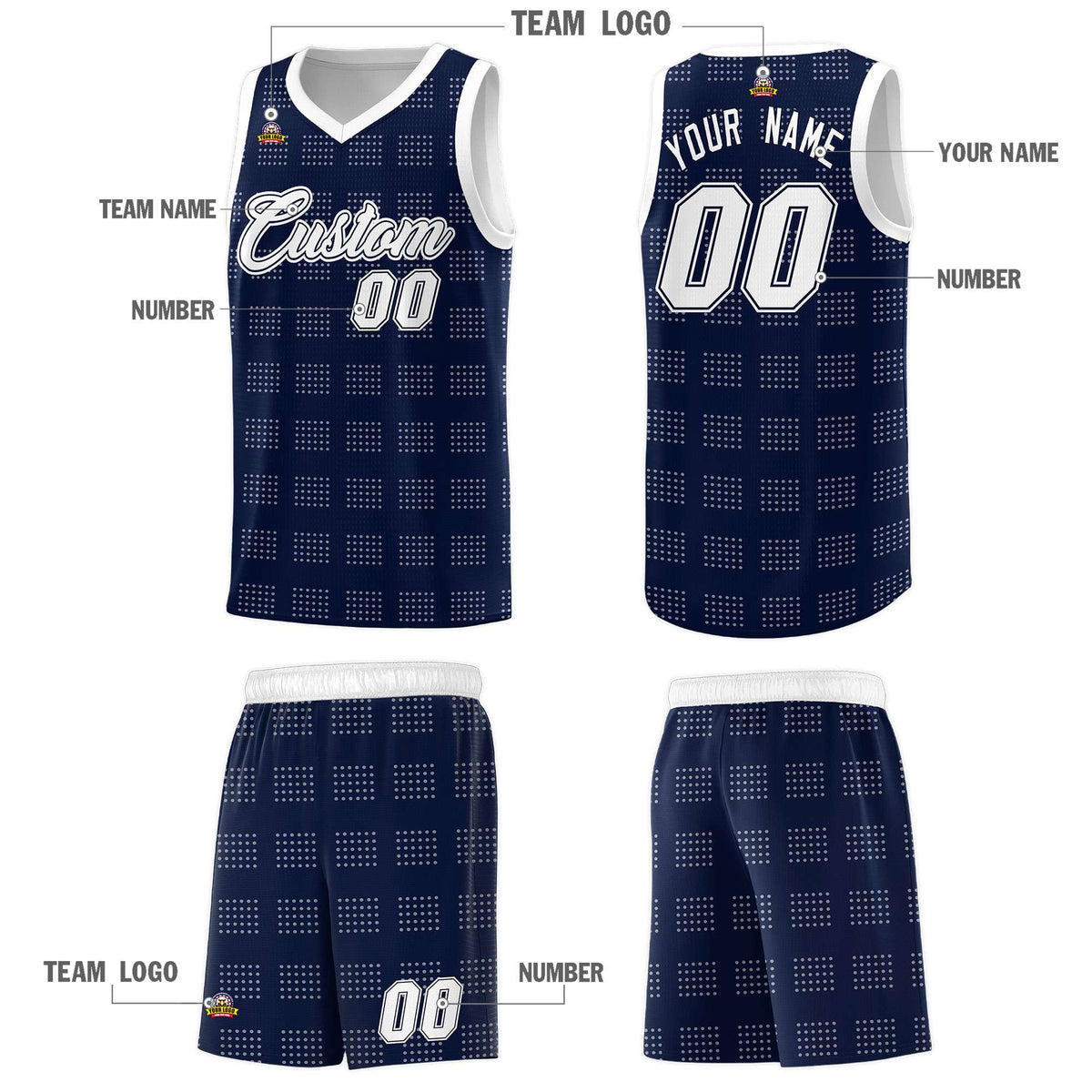 Custom Neon Green Navy-White Side Two-Tone Classic Sports Uniform Basketball Jersey |KXKSHOP