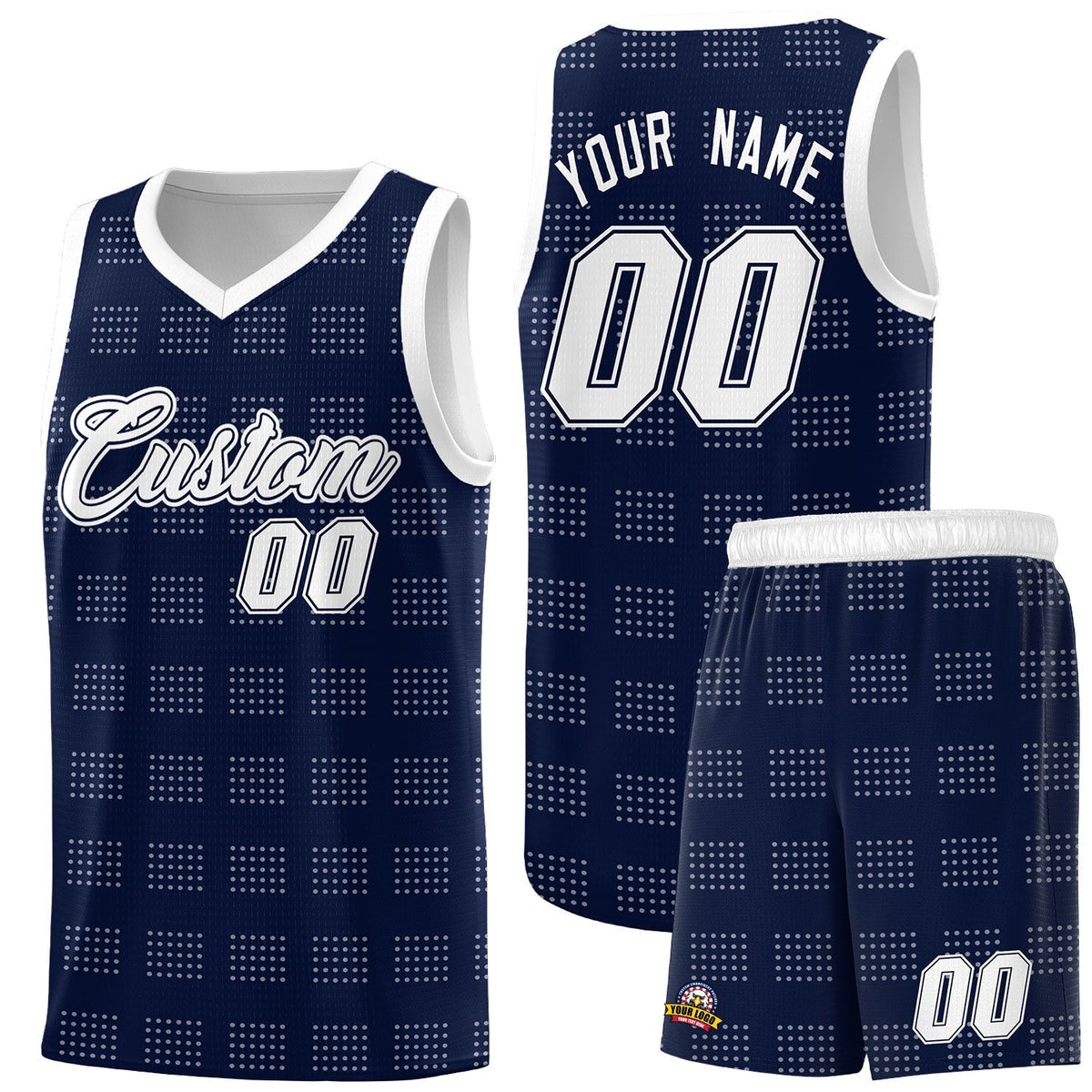 Custom Neon Green Navy-White Side Two-Tone Classic Sports Uniform Basketball Jersey |KXKSHOP