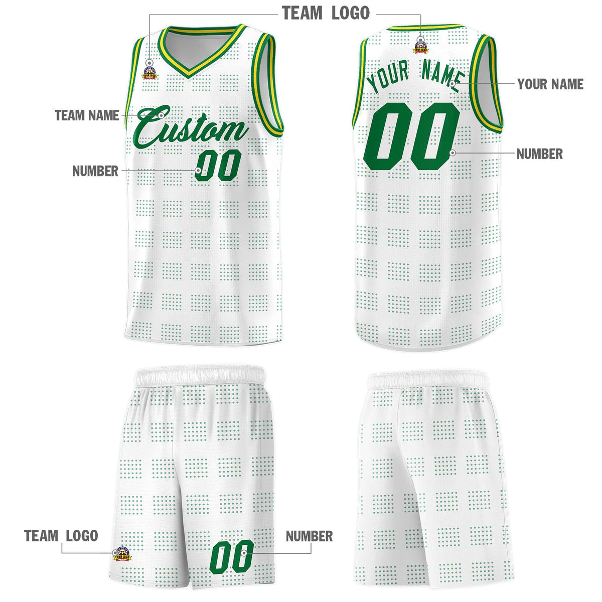 Custom Neon Green Navy-White Side Two-Tone Classic Sports Uniform Basketball Jersey |KXKSHOP