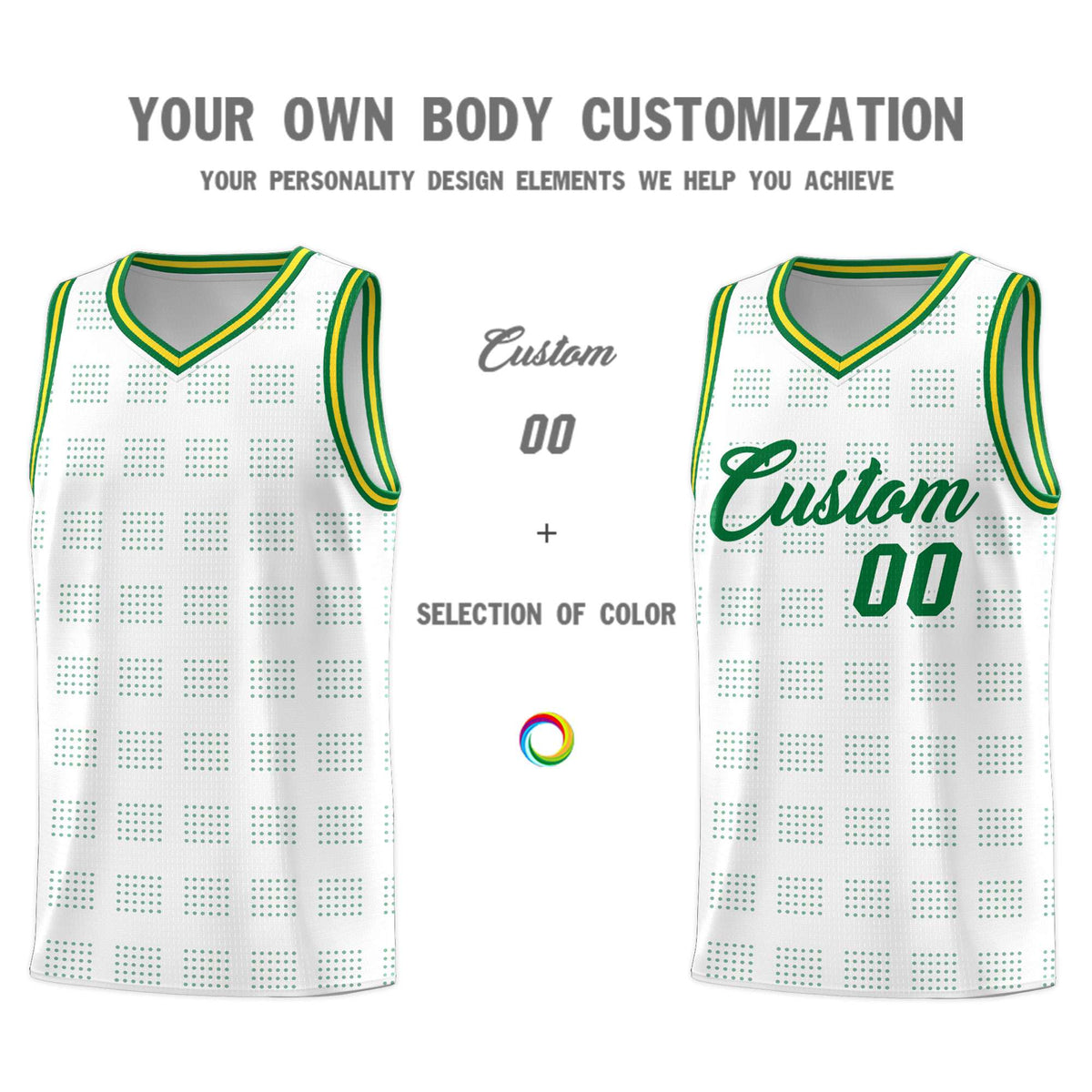 Custom Neon Green Navy-White Side Two-Tone Classic Sports Uniform Basketball Jersey |KXKSHOP