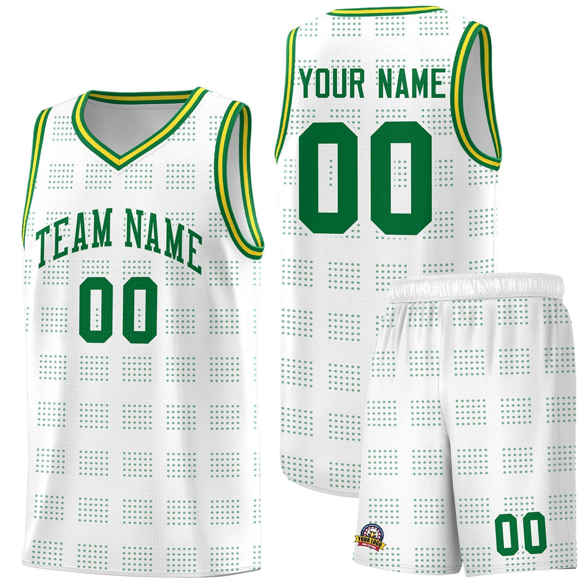 Custom Neon Green Navy-White Side Two-Tone Classic Sports Uniform Basketball Jersey |KXKSHOP