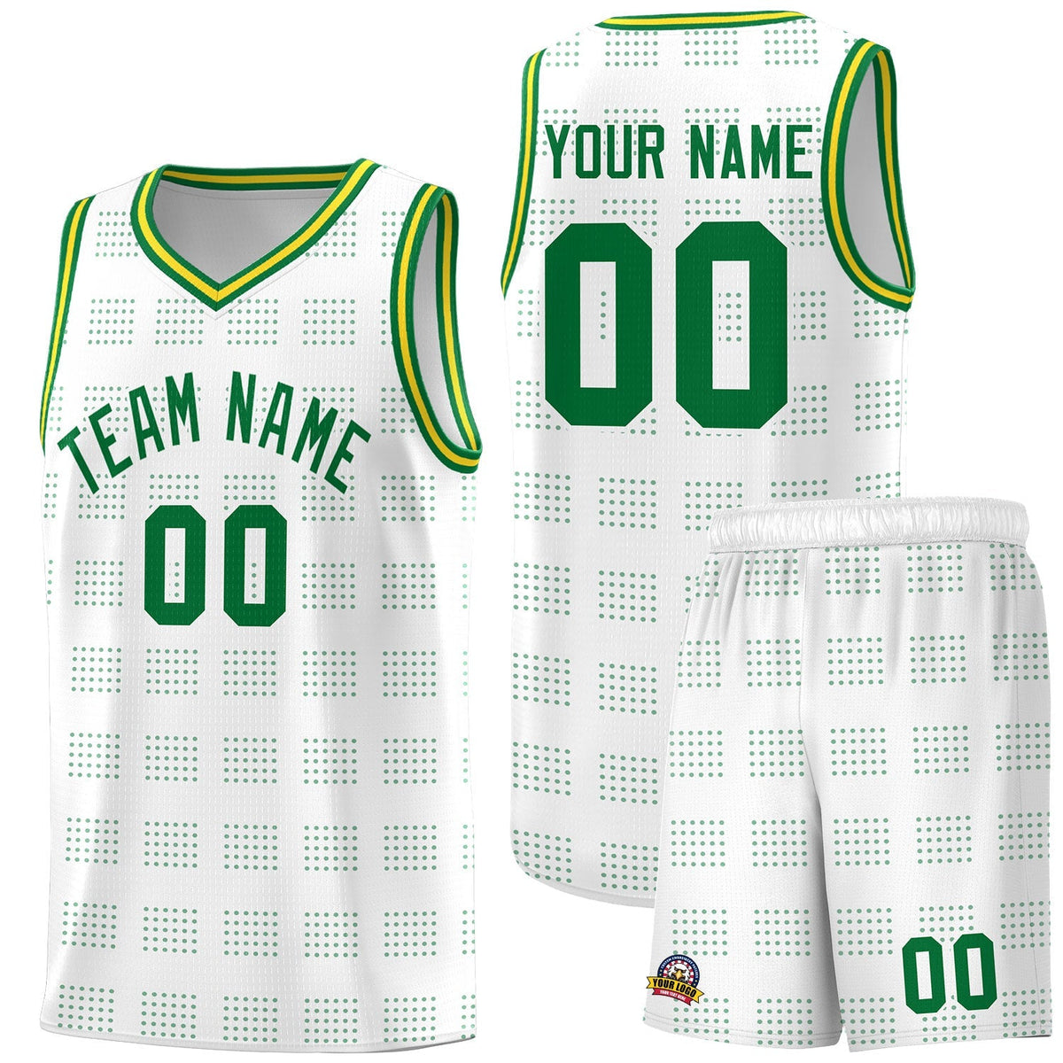 Custom Neon Green Navy-White Side Two-Tone Classic Sports Uniform Basketball Jersey |KXKSHOP