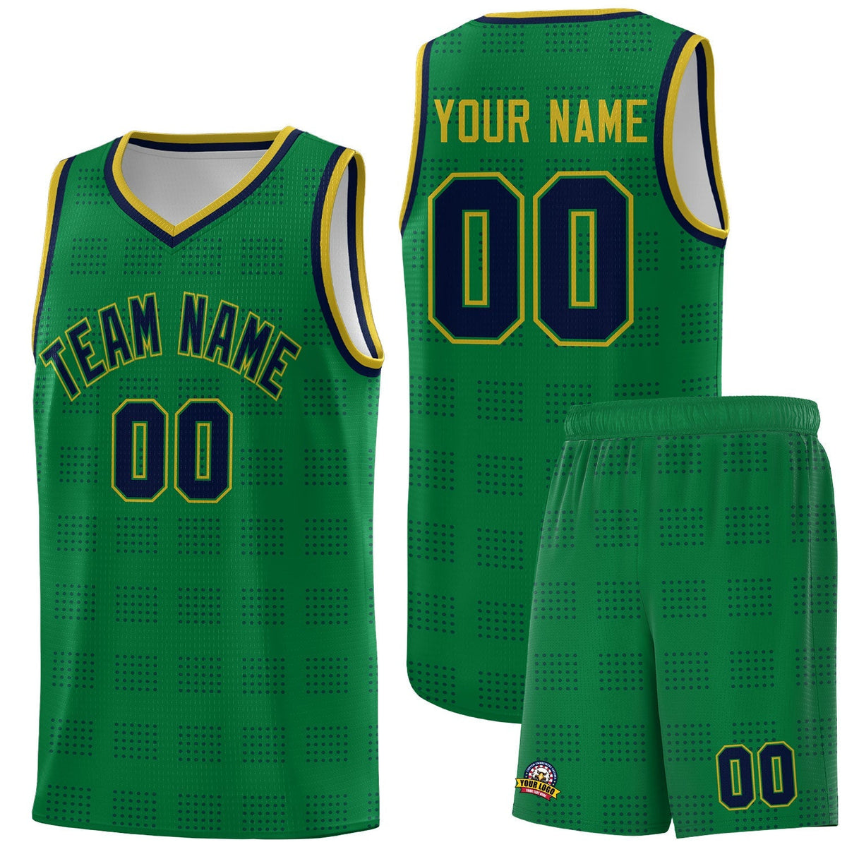 Custom Neon Green Navy-White Side Two-Tone Classic Sports Uniform Basketball Jersey |KXKSHOP