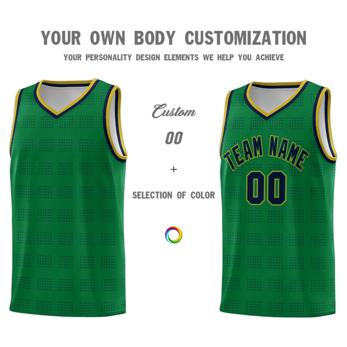 Custom Neon Green Navy-White Side Two-Tone Classic Sports Uniform Basketball Jersey |KXKSHOP