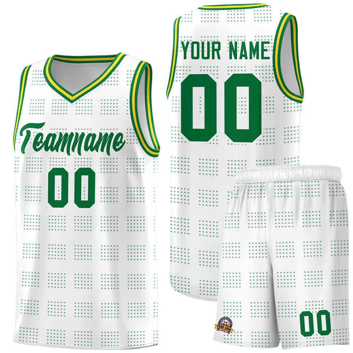 Custom Neon Green Navy-White Side Two-Tone Classic Sports Uniform Basketball Jersey |KXKSHOP