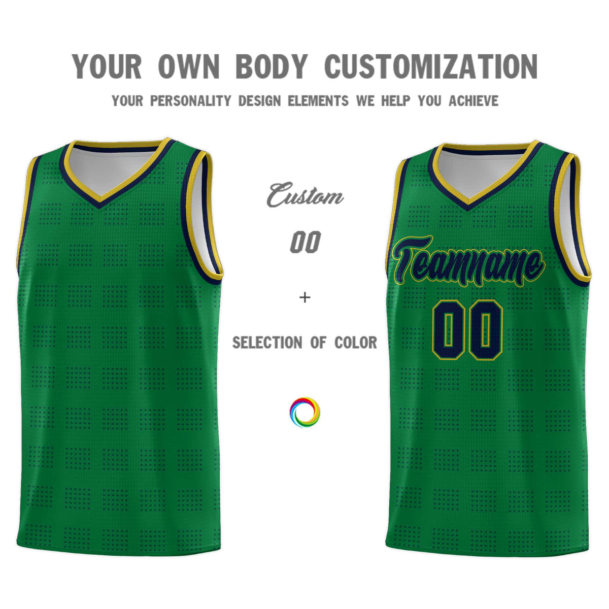 Custom Neon Green Navy-White Side Two-Tone Classic Sports Uniform Basketball Jersey |KXKSHOP